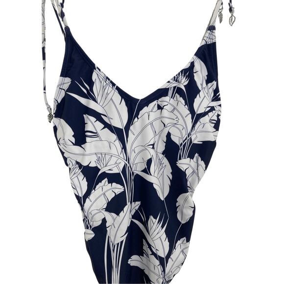 NWOT Heat Sailor Chic Navy Floral Small One Piece Boho Swim Suit - Picture 2 of 8